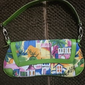 The SAK Pink Label Fabric & Leather Trim Women’s TROPICAL HOMETOWN Print Handbag